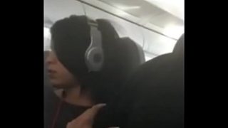 Guy Fingering Ebony Pussy On Airplane Untill She Cums